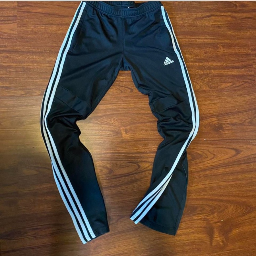 Adidas Black Joggers with White Accents